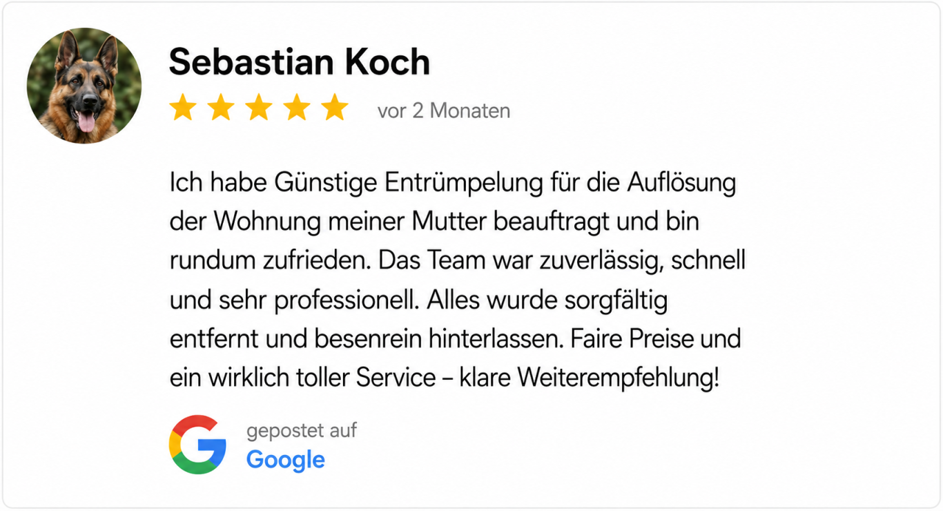 Haushaltsauflösung in Berlin mit besenreiner Übergabe
