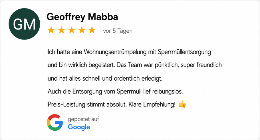 Umweltgerechte Sperrmüllentsorgung in Berlin nach einer Entrümpelung

